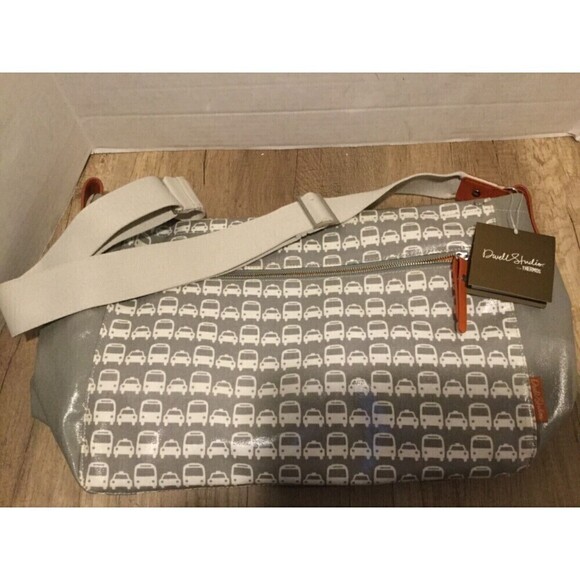 DwellStudio Thermos Sullivan Messenger Diaper Bag Transportation Gray Insulated - Picture 1 of 6